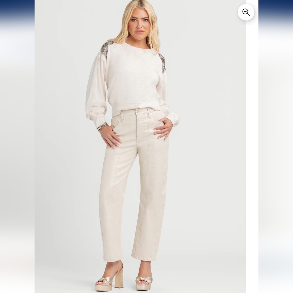 Jessica Simpson Barrel Jeans Myrtle Size 8 Off White